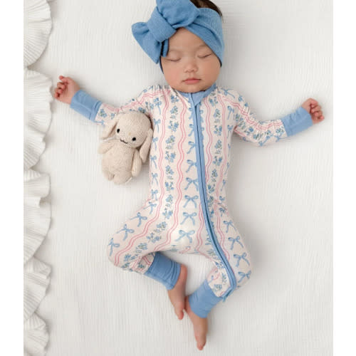Amelia Bow Zipper Romper – In My Jammers