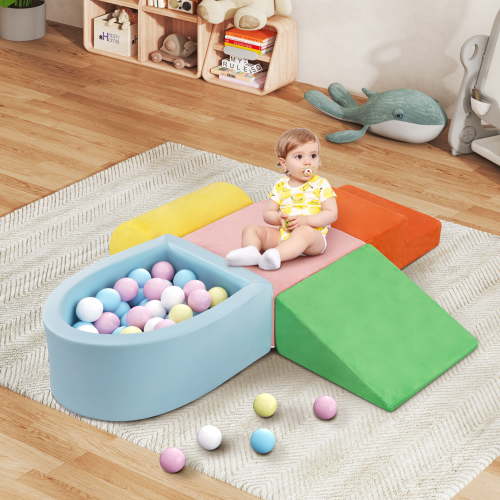 Walsunny 5 PCS Foam Baby Toddlers Climbing Block Toy set, Indoor Climbing,Soft Play Climbing, Multicolor