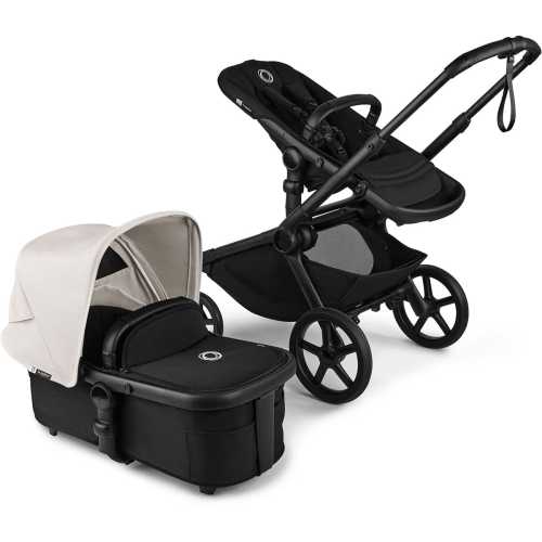 Bugaboo Kangaroo Complete Stroller + Bassinet Bundle - Black / Midnight Black / Misty White