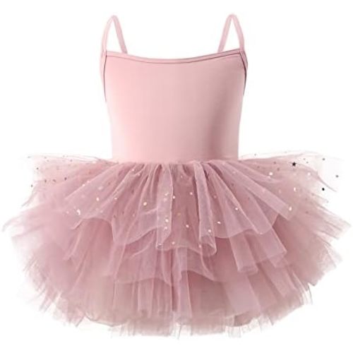 Toddler Girls Tutu Dresses Strap Shiny Tulle Ballet Leotard Ballerina Costume for Dance