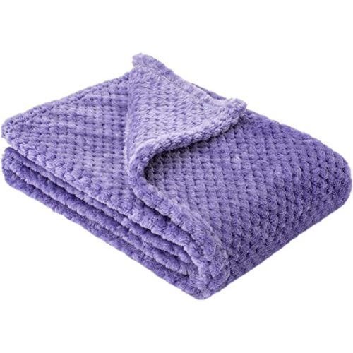 Fuzzy Blanket or Fluffy Blanket for Baby, Soft Warm Cozy Coral Fleece Toddler, Infant or Newborn Receiving Blanket for Crib, Stroller, Travel, Decorative (28Wx40L, XS-Iris)