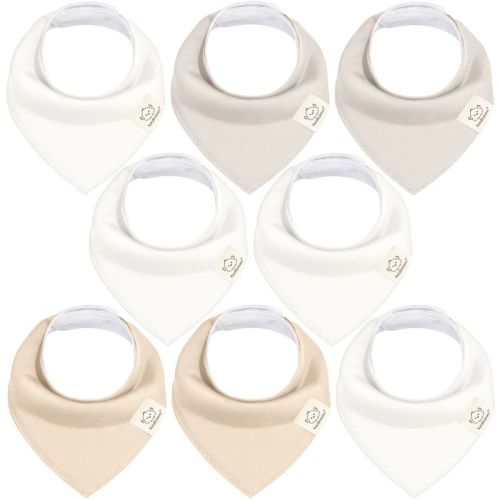8pk Organic Baby Bandana Bibs, Baby Drool Bibs for Baby Boy, Girl, Baby Bibs for Infant, Newborn 0-36 Months (Purest)