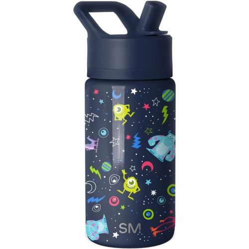Simple Modern Kids Summit Water Bottle with Straw Lid | Disney Pixar Monsters Inc 14oz Stainless Steel Cup Insulated Tumbler for Boys, School | Dream Team