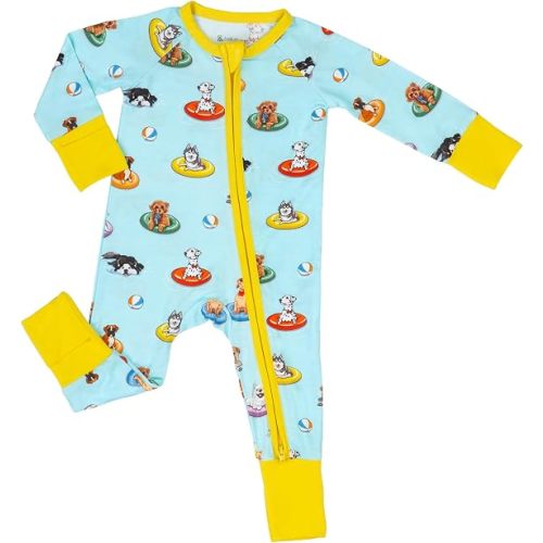 LollyBanks Baby Pajamas, Long Sleeve Baby Romper with 2-Way Zipper, 95% Viscose from Bamboo and 5% Spandex, Infant Sleepers