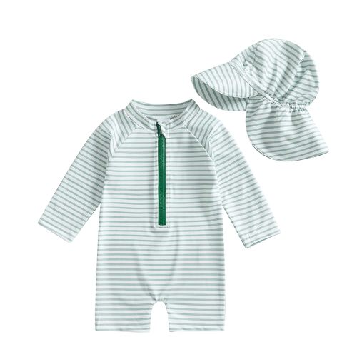 Amazon.com: Baby Boys Swimsuit Onepiece Striped Zipper Swimwear Baby Toddler Girls Bathing Suit Rash Guard Swimming Sunsuit (Green, 12-18 Months): Clothing, Shoes & Jewelry