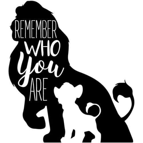 Wall Decals for Kids Room | Remember Who You Are Lion King Wall Quote | Gift for Son, Daughter, Grandchild | Vinyl Decoration for Baby Nursery, Bedroom, Classroom, Playroom | Small and Large Sizes