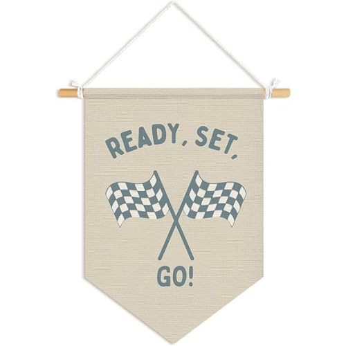 Race Car Room Decor for Boys Pennant Banner,Navy Blue Racing Flags