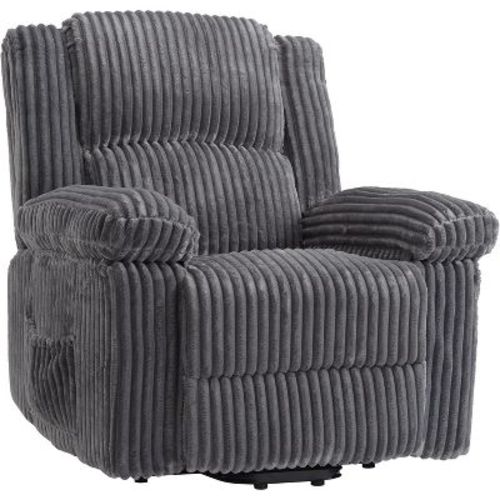 TackView Manual Recliner Sofa with Handle – Thickly Padded Sofa with Pillow Top Arms, Side Pocket , Adjustable Reclining