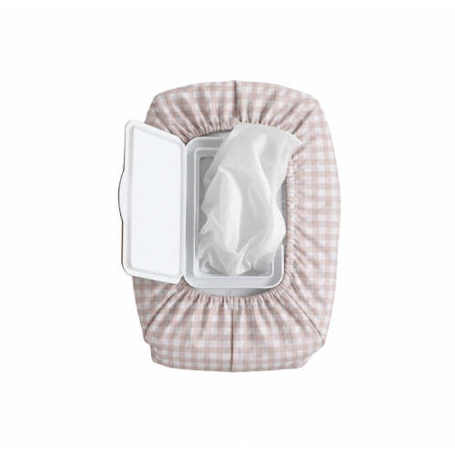 Gingham Wet Wipe Cover in Blush Pink White Check – EasyTot