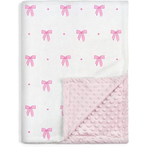 SANDJEST Bear Minky Blanket 30 x 40 Inches, Gift for Christmas Birthday