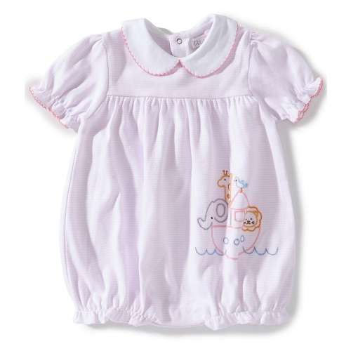 Petit Ami Baby Girls Noah's Ark Knit Short Sleeve Bubble