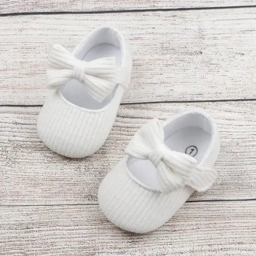 1pair Girls' Cute Bowknot Woolen Cloth Flats With Strap Design Suitable For Spring And Autumn | SHEIN USA