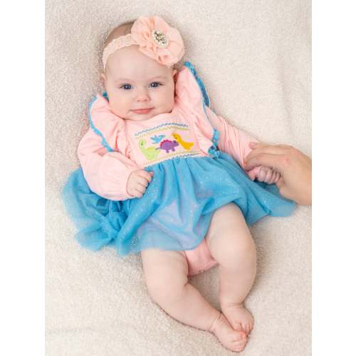Pink & Blue Sparkle Dinosaurs Tulle Bubble