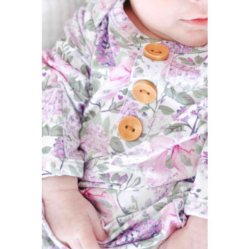 Newborn Baby Knot Gown & Hat Set | Lavender Lullaby