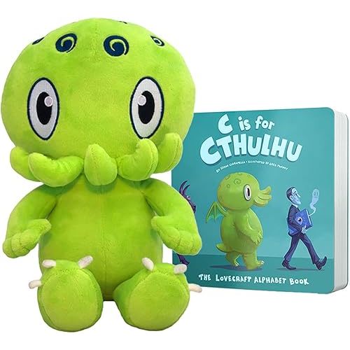 C is for Cthulhu Board Book & Green Plush Bundle (Standard Plush, 12 inches)