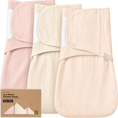 KeaBabies Muslin Baby Swaddles for Newborns, 3pk,100% Cotton