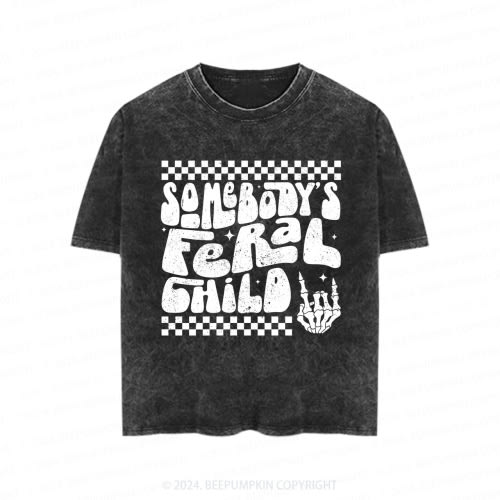 Somebody&#x27;s Feral Child Toddler&amp;Kids Washed Tees