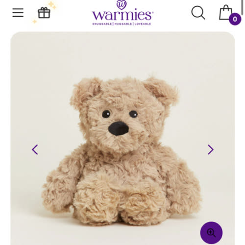 Brown Curly Bear Warmies Junior