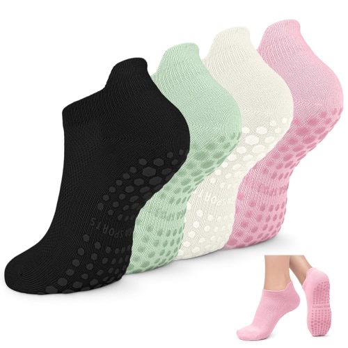 Non Slip Pilates Socks with Grips for Women, Yoga Socks For Pure Barre,Hospital, Athletic Socks