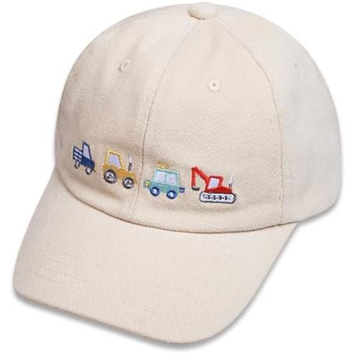 ZGDG Kids Boys Girls Baseball Cap Toddler Embroidery Car Trucker Hat Adjustable Washed Vintage Sun Fishing Hat for 3-8 Years