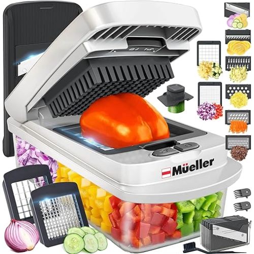 Mueller The Real Original Pro Chopper since 2013 Vegetable Chopper Mandoline Slicer, 8 Blade Food Veggie Chopper Onion Vegetable Cutter with Container, Kitchen Gadgets & Essentials, (10 in 1)