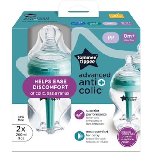 Tommee Tippee Advanced Anti Colic Bottles 0 Months + 2 pack | Woolworths