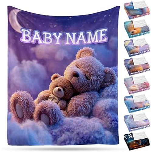 Ship Next Day, Personalized Baby Blanket – Printed in USA, Custom Baby Blanket for Boys & Girls, Baby Blanket with Name, Baby Shower, Easter, Christmas, Birthday Newborn & Toddler Gifts, Baby Gifts