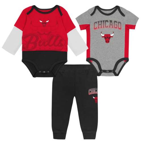 Infant Chicago Bulls Outerstuff Rim Protectors Three-Piece Bodysuit & Pants Set