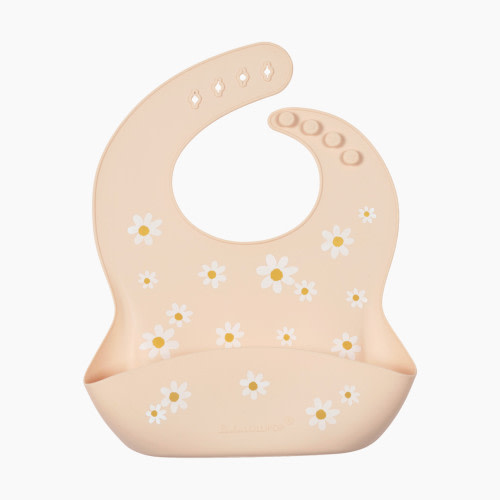 Loulou Lollipop Printed Silicone Bib - Daisy Oat