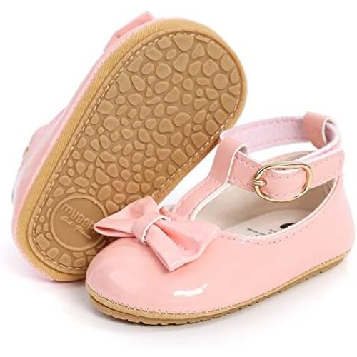 COSANKIM Baby Girls Mary Jane Flats Shoes Anti-Slip Rubber Sole Infant Toddler Princess Wedding Dress Shoes