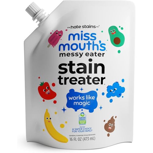 Miss Mouth's Messy Eater Stain Treater - 16oz Refill - Newborn & Baby Essentials - No Dry Cleaning Food, Grease, Coffee Off Laundry, Underwear, Fabric