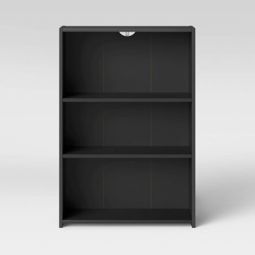 3 Shelf Bookcase Black - Room Essentials™: Modern Style, Wood Composite, Open Shelving Storage