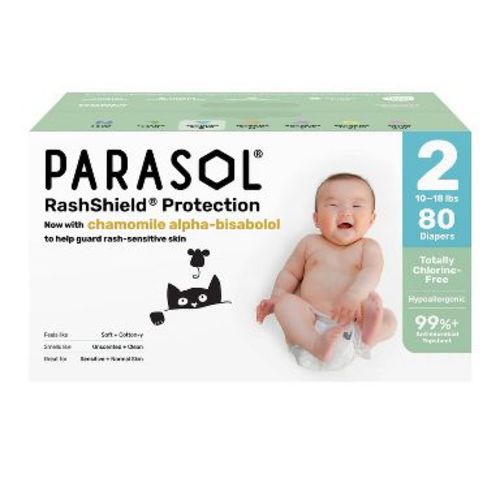 Parasol Chlorine-Free Diapers with RashShield Protection - Size 2 - 80ct