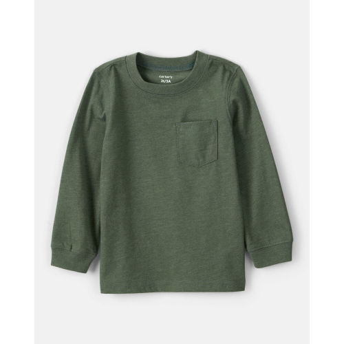 Toddler Boy Long-Sleeve Pocket Tee - Dark Green - Carter's | Carter's