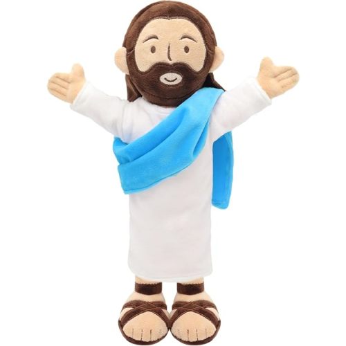 Yelakey 13" Jesus Plush, Jesus Stuffed Doll Plushie for Easter Christmas Church (Brown)