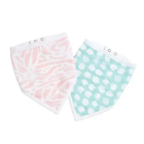 Tropical Cotton Muslin Bandana Bib | 2pk | aden + anais