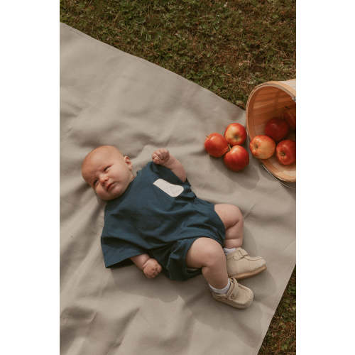 Cory Pocket Romper in Deep Blue
