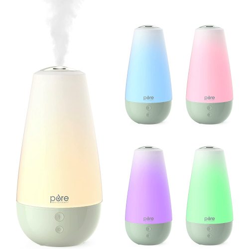 Pure Enrichment PureBaby 3-in-1 Whisper-Quiet Humidifier - Color Changing Night Light, & Essential Oil Diffuser for Baby Nursery & Kids Bedroom (Whisper Green)