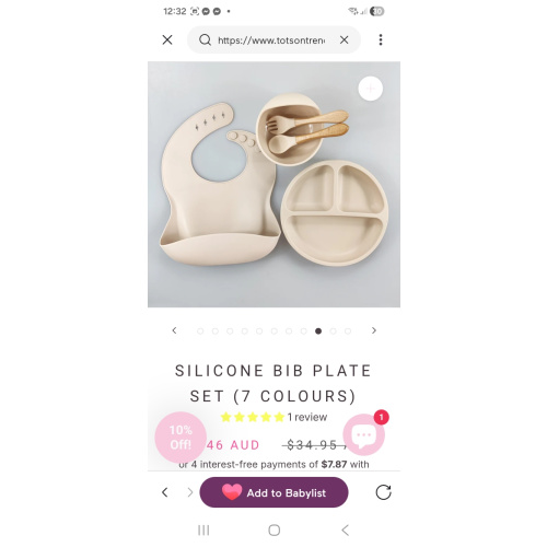 Silicone Bib Plate Set (7 Colours)