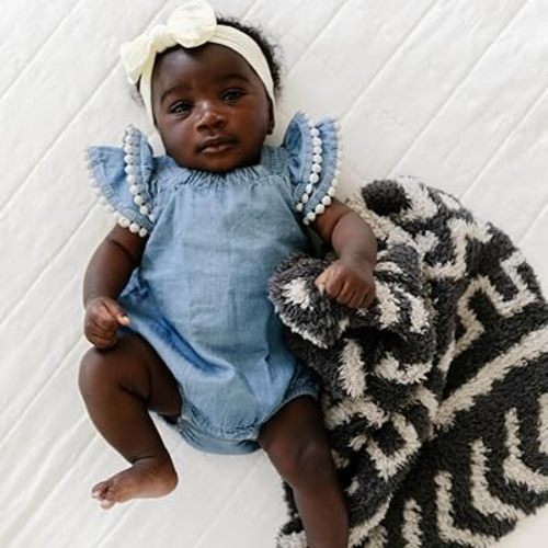 SARANONI Super Soft Blankets for Babies Ultra Soft Double Layer Luxury Baby Blanket (Mudcloth, Security Blanket 20" x 15")