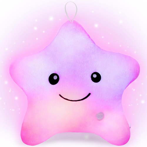Sensory Toys for Kids with Autism,14" Twinkle Star Plush Pillow Soft Touch Light Up,Autism Sensory Toys,Stress Relief Kids Sleep Aid ADHD Toys,Birthday Xmas Gifts for Boys Girls Age 3-12 Pink