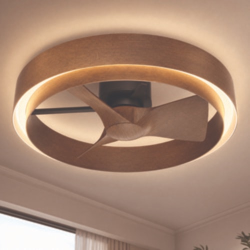 Patriot Lighting® Pacific 24"  Walnut Indoor LED Fandelier with Remote