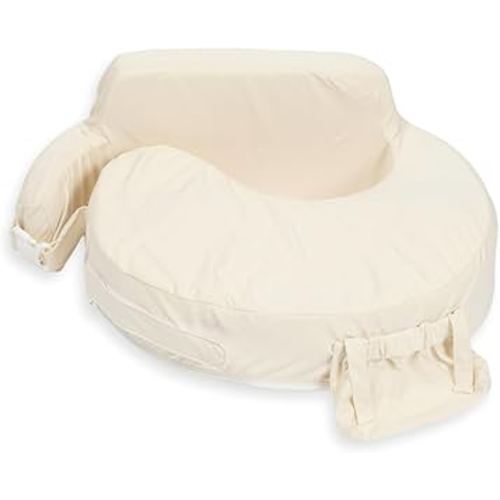 My Brest Friend Super Deluxe Nursing Pillow - Enhanced Comfort & Ergonomic Breastfeeding Pillow for Ultimate Support for Mom & Baby - Adjustable and with Handy Side Pocket,100% Organic Cotton Oat