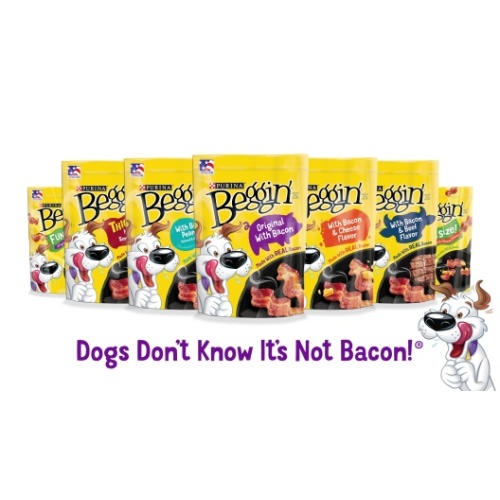 Purina Beggin' Real Meat Fun Size Original with Bacon Flavored Dog Treats, 25-oz bag - Chewy.com