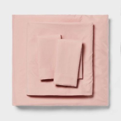 Twin/Twin XL Microfiber Sheet Set Pink Metal - Room Essentials™: Polyester, 170 Thread Count, OEKO-TEX Certified