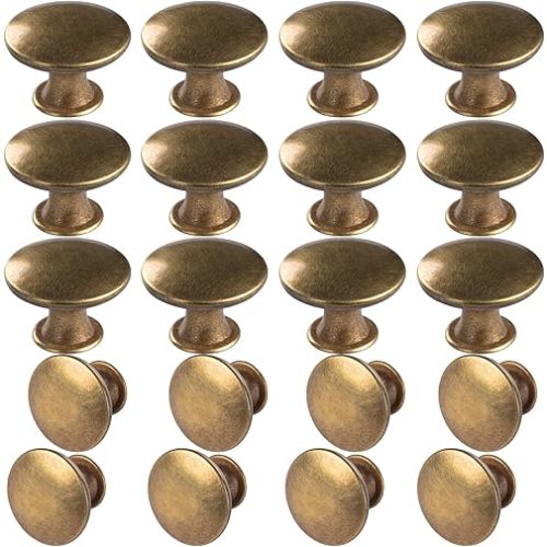 20 Pack Brass Round Knobs