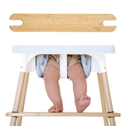 Woodsi Footsi Highchair Footrest for IKEA Antilop, Bamboo Wooden Footrest, Height Adjustable, High Chair Accessories,Suitable Footstool with Rounded Corners