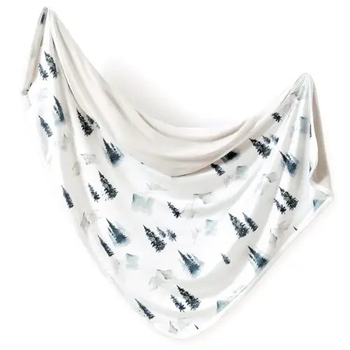 GRSSDER Baby Blankets Super Soft Jersey Knit Swaddle Blanket for Baby Girls and Boys, Double Layer Receiving Blankets 34 x 44 Inches Extra Large for Swaddling, Wild Forest Pattern