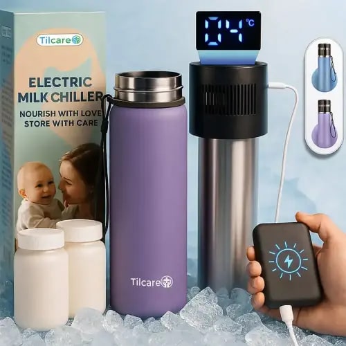 Tilcare Electric Breastmilk Cooler Bottle - USB Rechargeable Travel Chiller