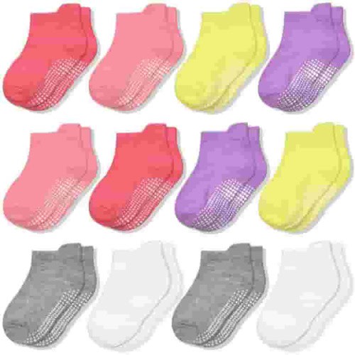 SkiBeaut Non Slip Toddler Socks 12 Pairs Ankle Socks with Grips for 0-7 Years Toddlers Baby Infant Kids Girls Boys